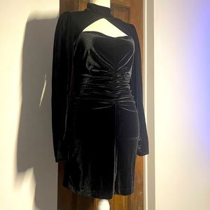 Sexy Goth High Collared Dress